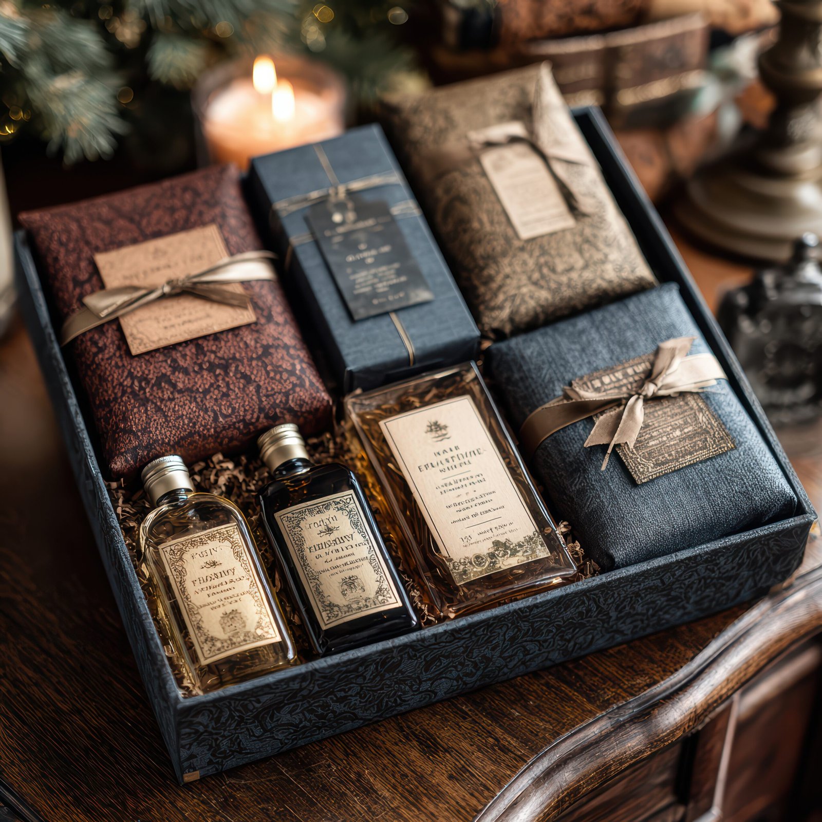 Discover an elegant gift set featuring luxurious packaging, decorative elements, and charming details perfect for any special occasion and celebration.